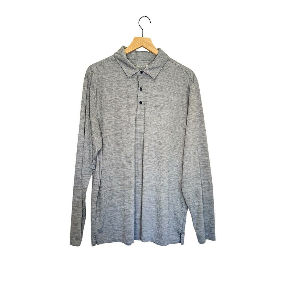 Walter Hagen Polo Shirt Men XL Gray Majors 11 Golf Performance Long Sleeve